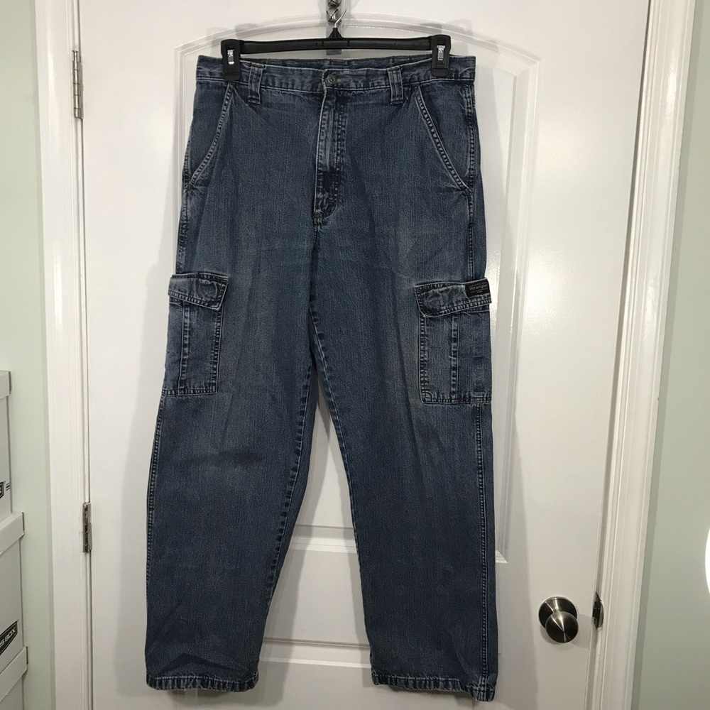 Wrangler Men's Denim Cargo Pants Size 34/32 CB-